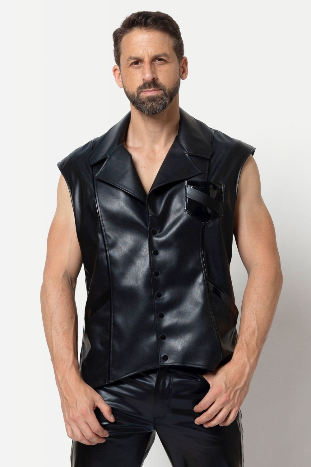 Ivar gilet faux leather