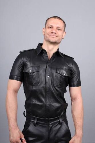 black leather
